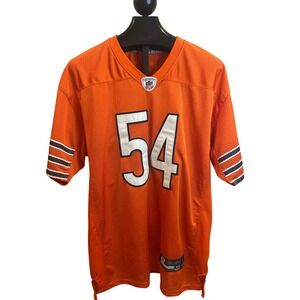 Reebok NFL Chicago Bears Brian Urlacher 54 Orange Stitched Jersey Mens Size 50‎
